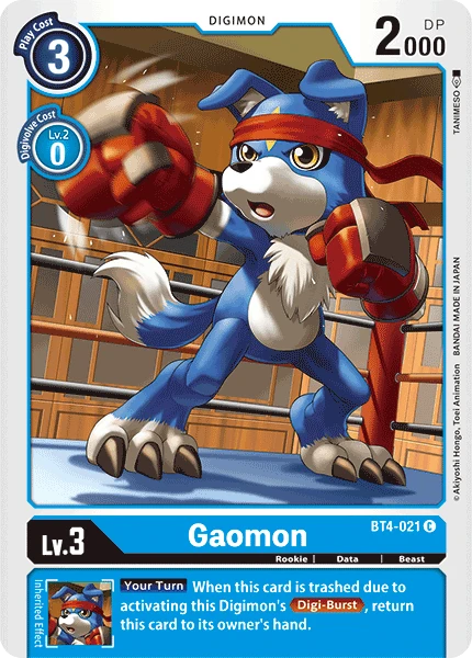Digimon Kartenspiel Sammelkarte BT4-021 Gaomon
