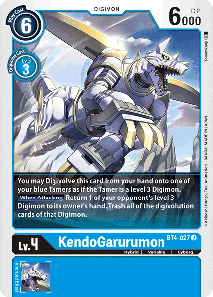 Digimon Kartenspiel Sammelkarte BT4-027 KendoGarurumon