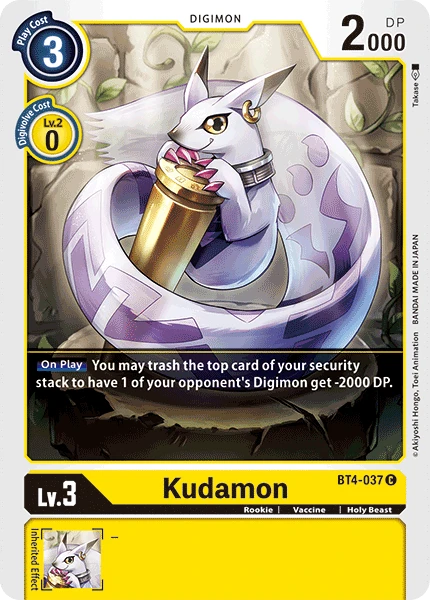 Digimon Kartenspiel Sammelkarte BT4-037 Kudamon