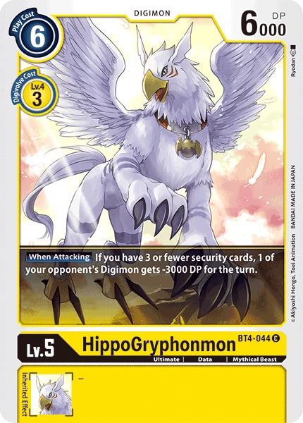 Digimon Kartenspiel Sammelkarte BT4-044 HippoGryphonmon