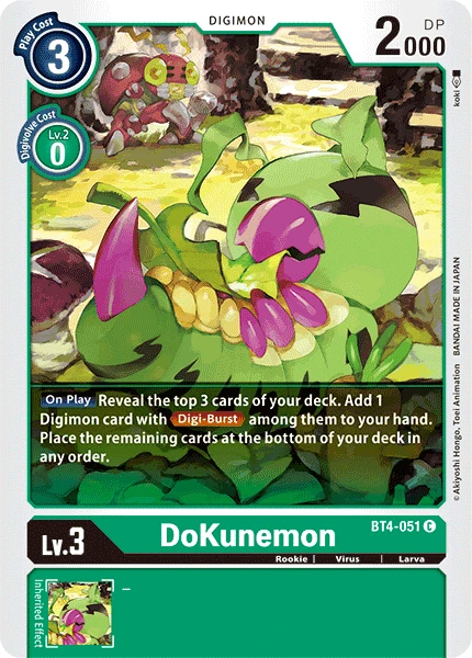 Digimon Kartenspiel Sammelkarte BT4-051 DoKunemon