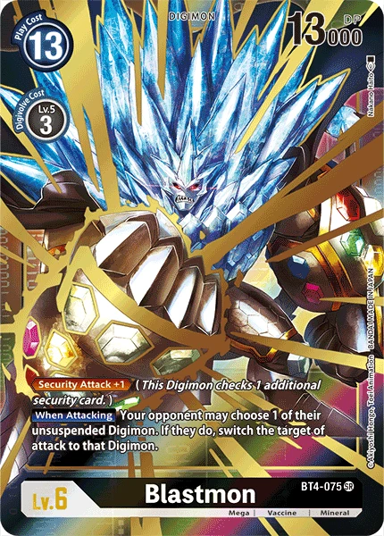 Digimon Kartenspiel Sammelkarte BT4-075 Blastmon alternatives Artwork 1