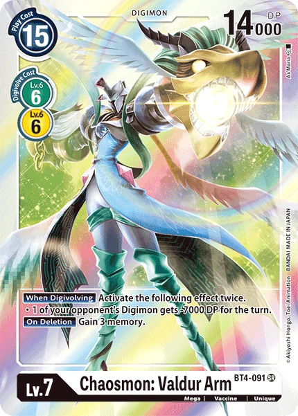 Digimon Kartenspiel Sammelkarte BT4-091 Chaosmon: Valdur Arm