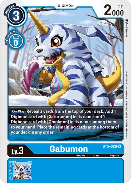 Digimon Kartenspiel Sammelkarte BT5-020 Gabumon