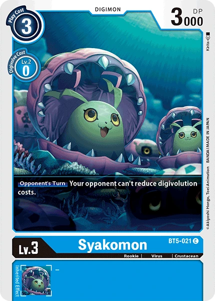 Digimon Kartenspiel Sammelkarte BT5-021 Syakomon