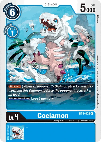 Digimon Kartenspiel Sammelkarte BT5-026 Coelamon