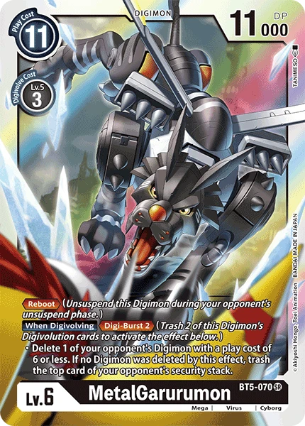 Digimon Kartenspiel Sammelkarte BT5-070 MetalGarurumon