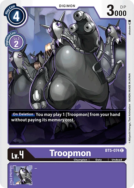 Digimon Kartenspiel Sammelkarte BT5-074 Troopmon