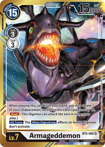 Digimon Kartenspiel Sammelkarte BT5-085 Armageddemon alternatives Artwork 1