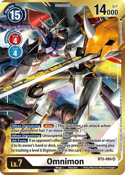 Digimon Kartenspiel Sammelkarte BT5-086 Omnimon alternatives Artwork 3