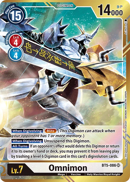 Digimon Kartenspiel Sammelkarte BT5-086 Omnimon alternatives Artwork 4