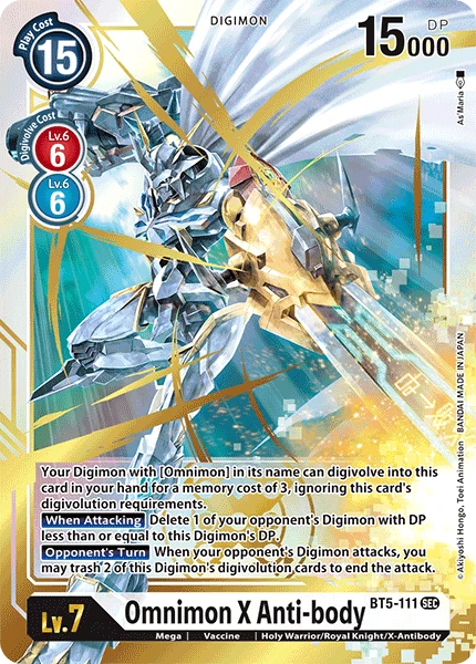 Digimon Kartenspiel Sammelkarte BT5-111 Omnimon X Anti-body