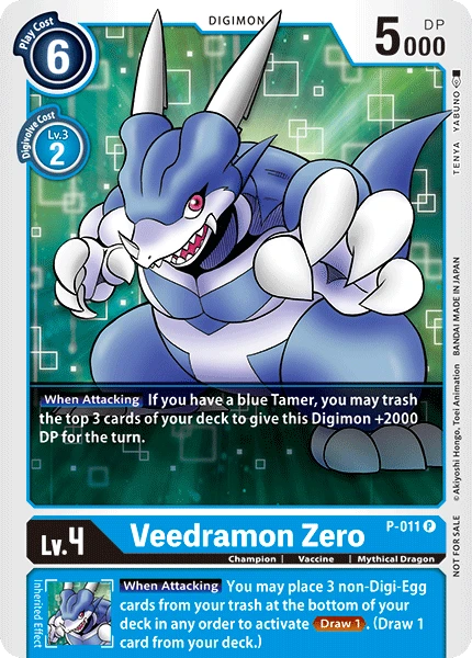 Digimon Kartenspiel Sammelkarte P-011 Veedramon Zero