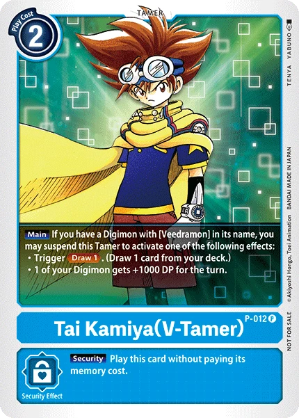 Digimon Kartenspiel Sammelkarte P-012 Tai Kamiya (V-Tamer)