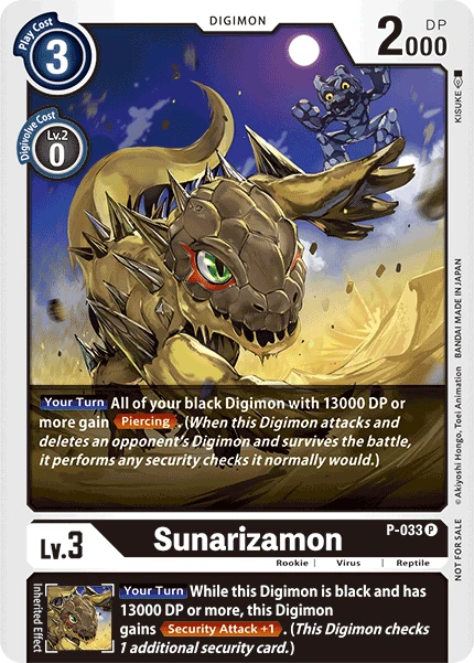 Digimon Kartenspiel Sammelkarte P-033 Sunarizamon