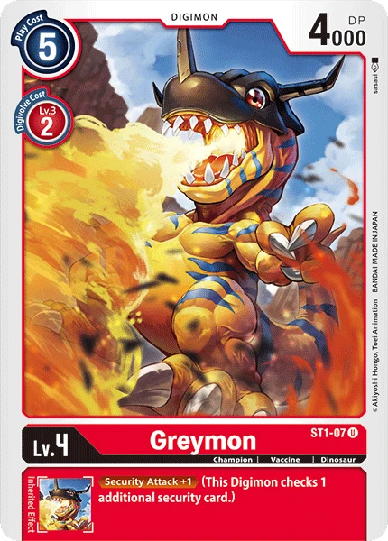 Digimon Kartenspiel Sammelkarte ST1-07 Greymon