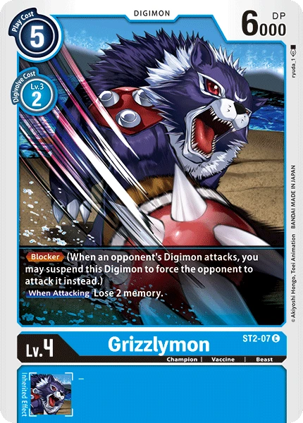 Digimon Kartenspiel Sammelkarte ST2-07 Grizzlymon