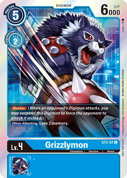 Digimon Kartenspiel Sammelkarte ST2-07 Grizzlymon alternatives Artwork 1