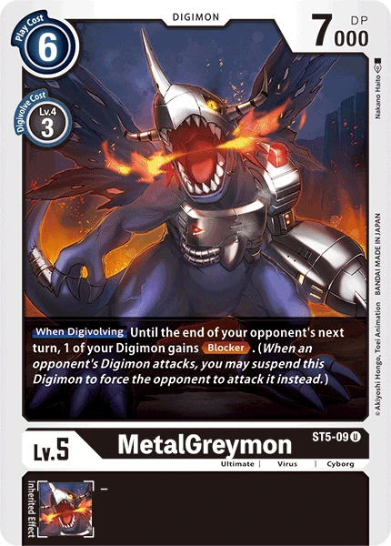 Digimon Kartenspiel Sammelkarte ST5-09 MetalGreymon