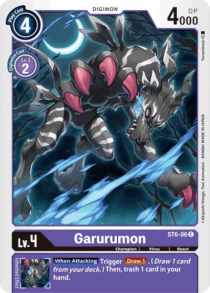 Digimon Kartenspiel Sammelkarte ST6-06 Garurumon