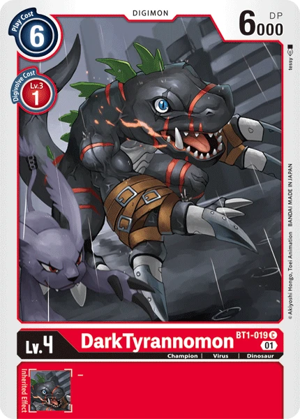 Digimon Kartenspiel Sammelkarte BT1-019 DarkTyrannomon alternatives Artwork 1