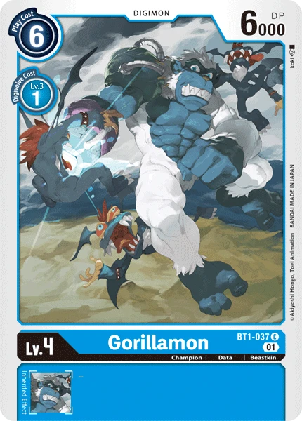 Digimon Kartenspiel Sammelkarte BT1-037 Gorillamon alternatives Artwork 1