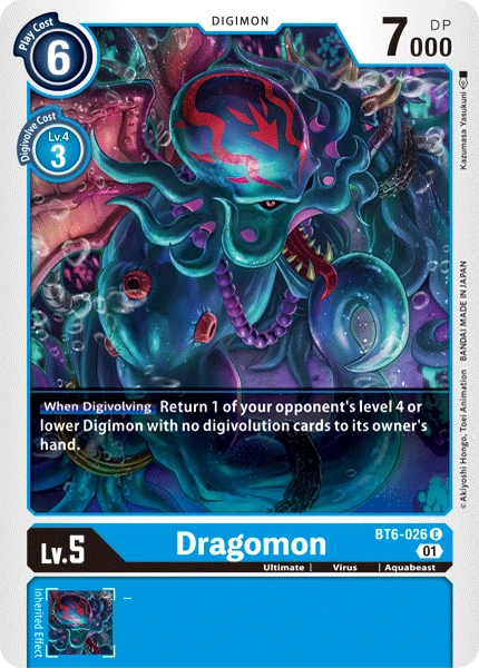 Digimon Kartenspiel Sammelkarte BT6-026 Dragomon