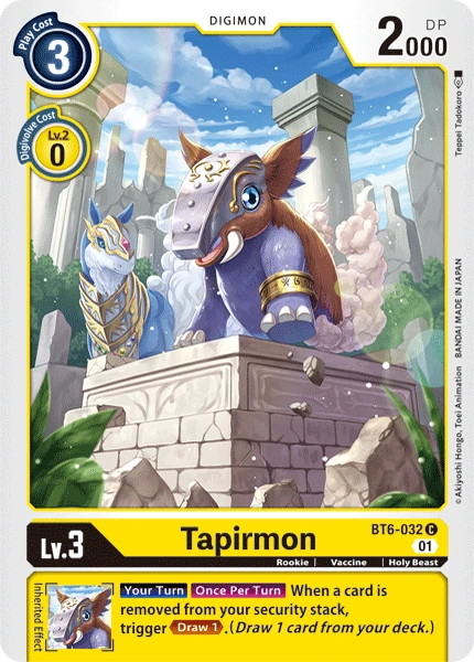 Digimon Kartenspiel Sammelkarte BT6-032 Tapirmon