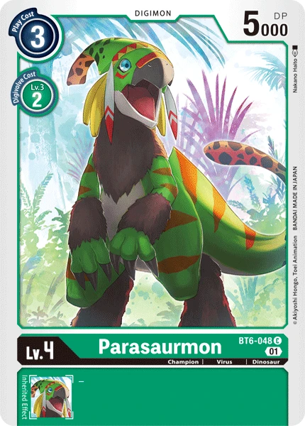Digimon Kartenspiel Sammelkarte BT6-048 Parasaurmon