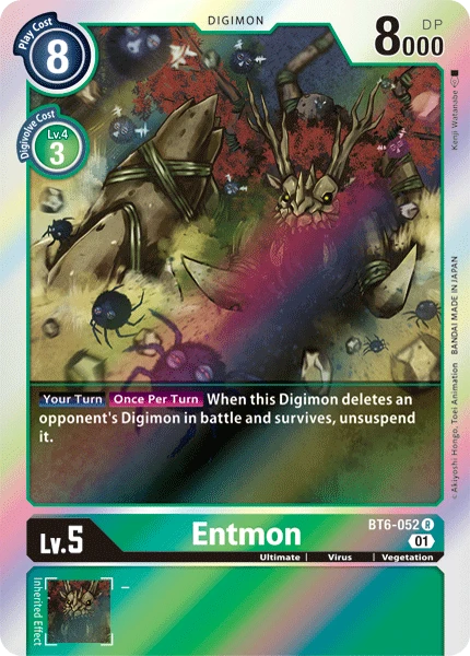 Digimon Kartenspiel Sammelkarte BT6-052 Entmon