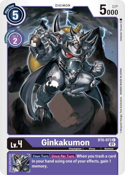 Digimon Kartenspiel Sammelkarte BT6-073 Ginkakumon