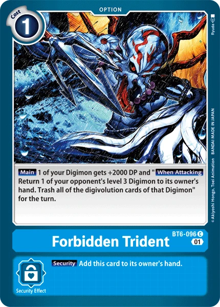 Digimon Kartenspiel Sammelkarte BT6-096 Forbidden Trident