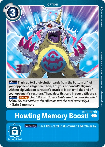 Digimon Kartenspiel Sammelkarte BT6-097 Howling Memory Boost!