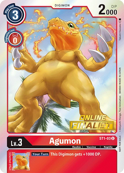 Digimon Kartenspiel Sammelkarte ST1-03 Agumon alternatives Artwork 3