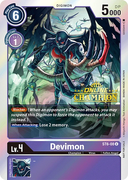 Digimon Kartenspiel Sammelkarte ST6-08 Devimon alternatives Artwork 3