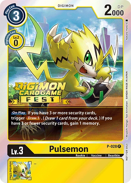 Digimon Kartenspiel Sammelkarte P-028 Pulsemon alternatives Artwork 2