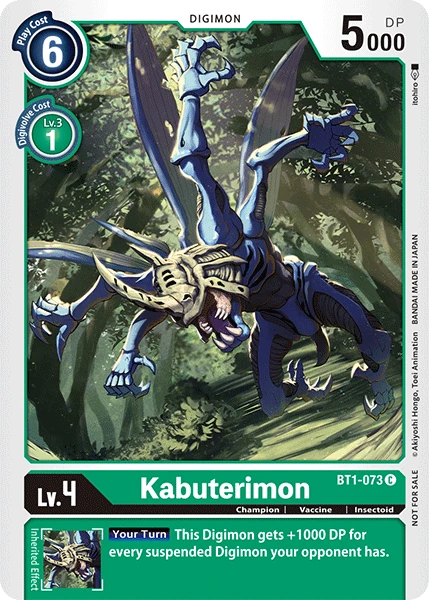 Digimon Kartenspiel Sammelkarte BT1-073 Kabuterimon alternatives Artwork 1