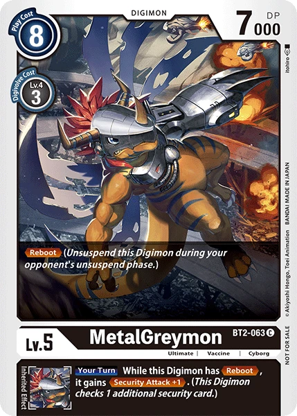 Digimon Kartenspiel Sammelkarte BT2-063 MetalGreymon alternatives Artwork 1
