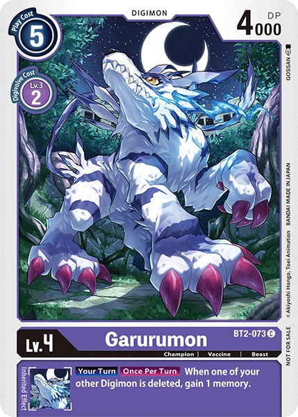 Digimon Kartenspiel Sammelkarte BT2-073 Garurumon alternatives Artwork 1