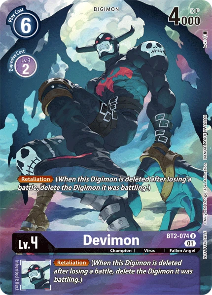 Digimon Kartenspiel Sammelkarte BT2-074 Devimon alternatives Artwork 1