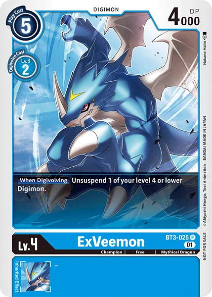 Digimon Kartenspiel Sammelkarte BT3-025 ExVeemon alternatives Artwork 1