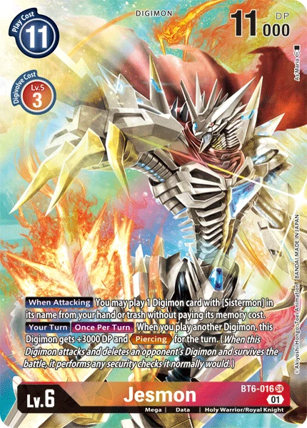 Digimon Kartenspiel Sammelkarte BT6-016 Jesmon alternatives Artwork 1