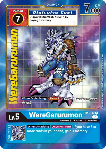 Digimon Kartenspiel Sammelkarte EX1-017 WereGarurumon alternatives Artwork 1