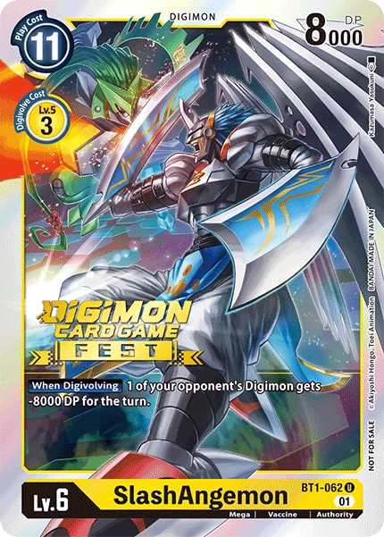 Digimon Kartenspiel Sammelkarte BT1-062 SlashAngemon alternatives Artwork 1