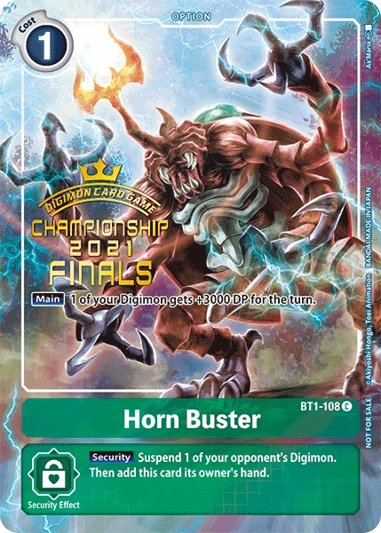 Digimon Kartenspiel Sammelkarte BT1-108 Horn Buster alternatives Artwork 2