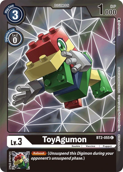 Digimon Kartenspiel Sammelkarte BT2-055 ToyAgumon alternatives Artwork 1