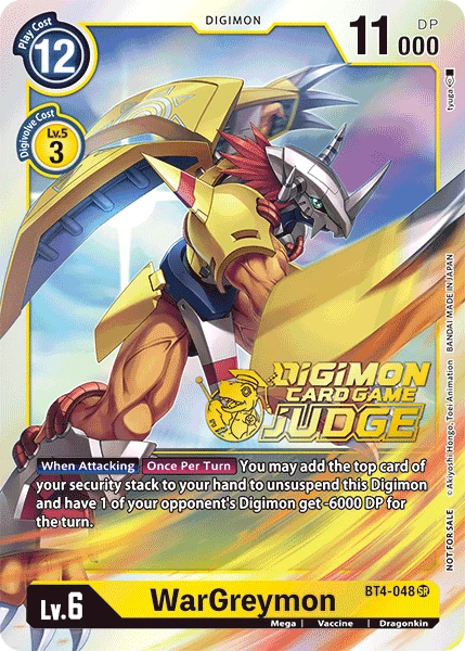 Digimon Kartenspiel Sammelkarte BT4-048 WarGreymon alternatives Artwork 2