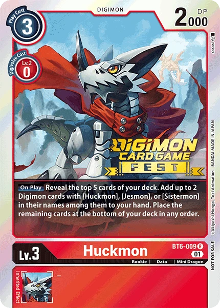 Digimon Kartenspiel Sammelkarte BT6-009 Huckmon alternatives Artwork 1