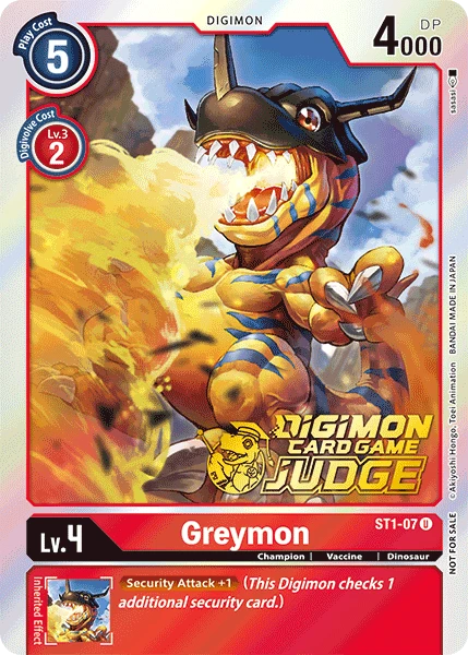 Digimon Kartenspiel Sammelkarte ST1-07 Greymon alternatives Artwork 2