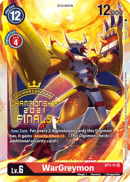 Digimon Kartenspiel Sammelkarte ST1-11 WarGreymon alternatives Artwork 3